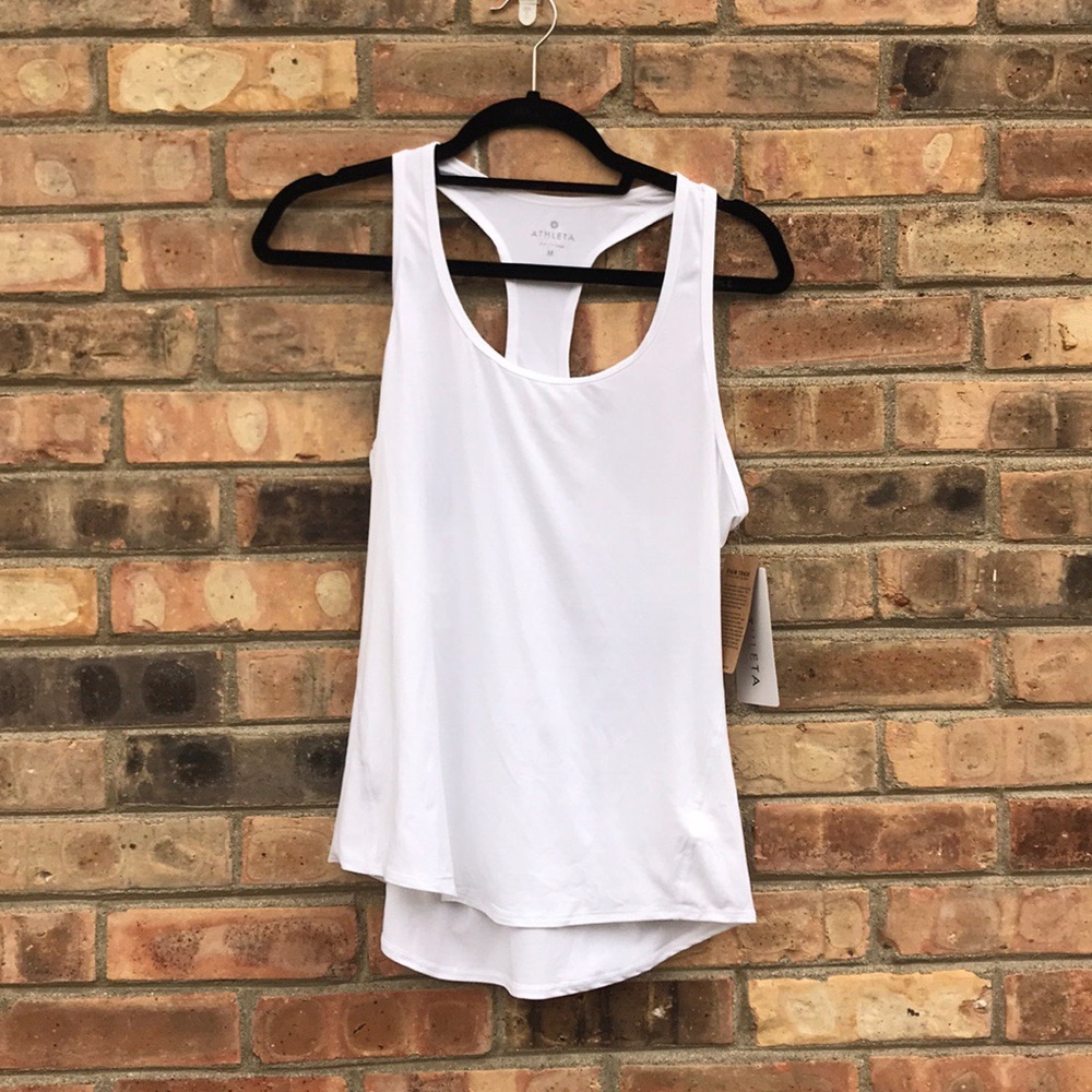 NWT White Athleta Chi Tank Top
